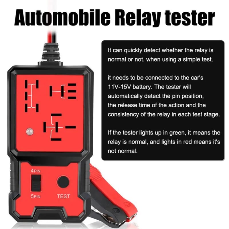 🚗12V/24V Automotive Relay Tester & Code Reader – Diagnostic Tool, Father’s Day Gift for Men