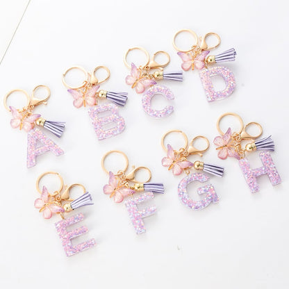 🔥Butterfly Letter Keychain Tassel Design Vibrant Durable Lightweight Gift(2 pcs)
