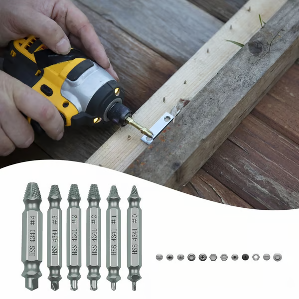 🔩 6PCS Stripped Screw Remover Set