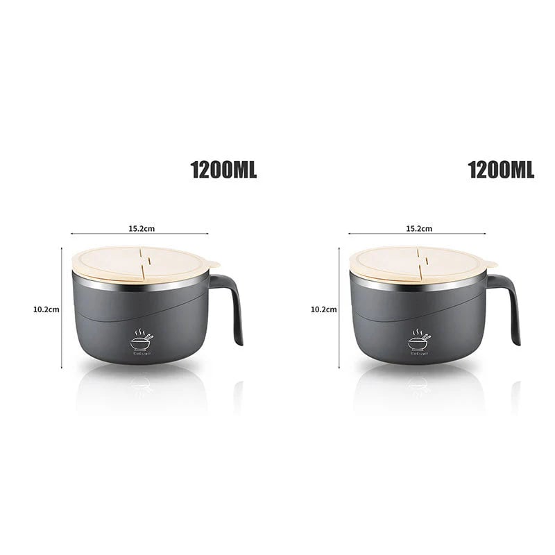 💕304 Stainless Steel Multi-Purpose Anti-Scald Large-Capacity Instant Noodle Bowl