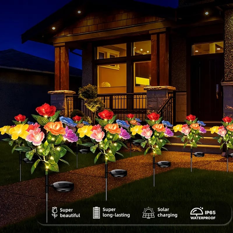 🎁Promotion 49% OFF🔥☀️2026 NEW Solar Simulated Garden Lights,upgraded solar panels, dustproof and waterproof