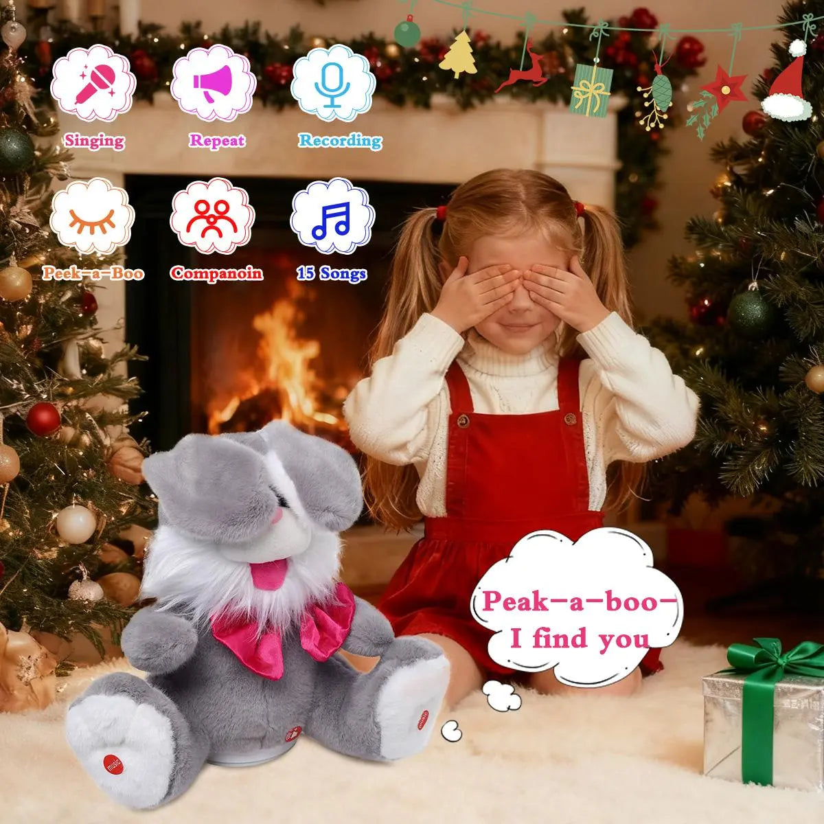 🐰 Easter Talking Bunny – Repeats What You Say & Plays Peek-A-Boo