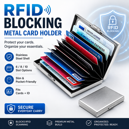 🔒RFID Blocking Metal Card Holder