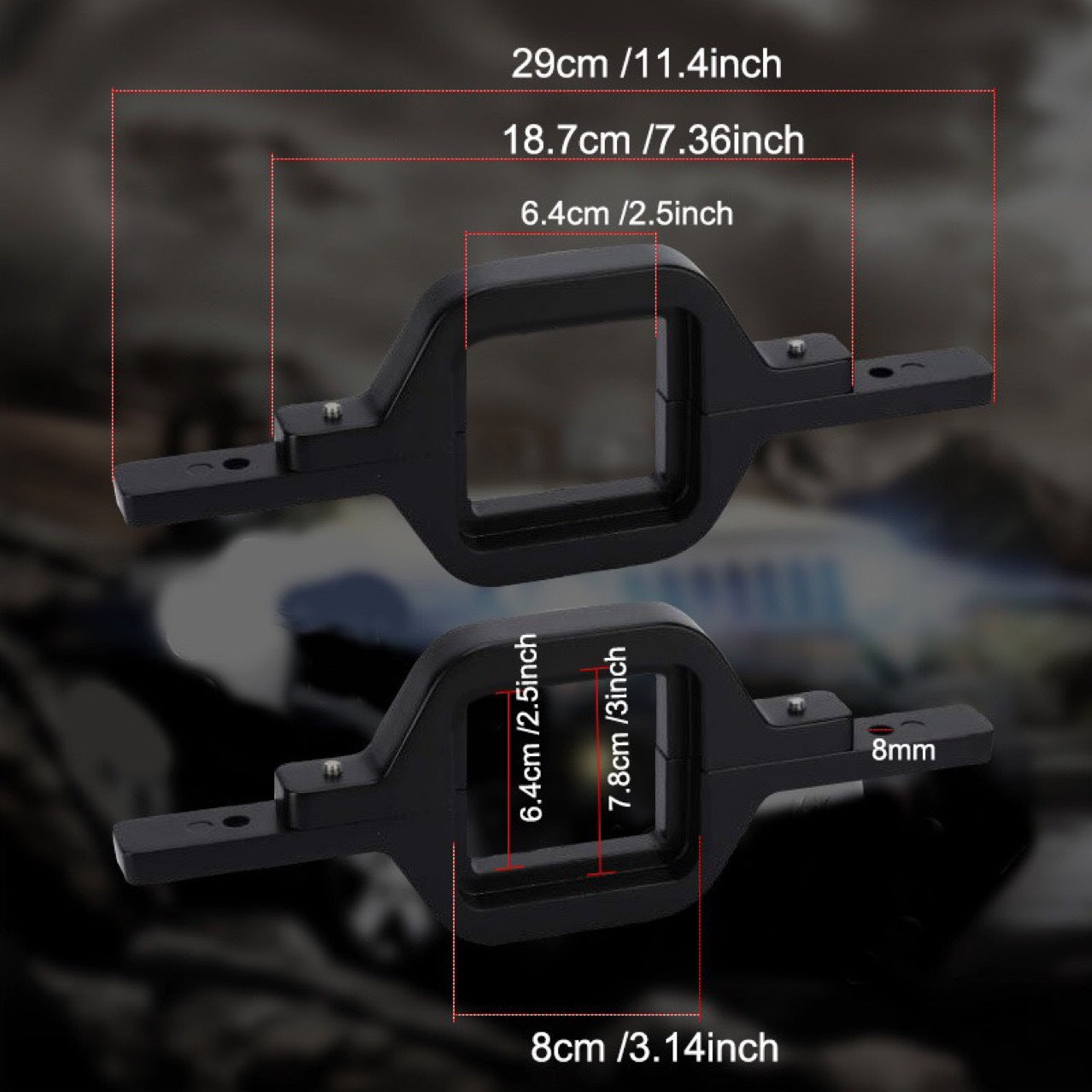 2pcs 4 Inch LED Pods with Tow Hitch Mounting Brackets