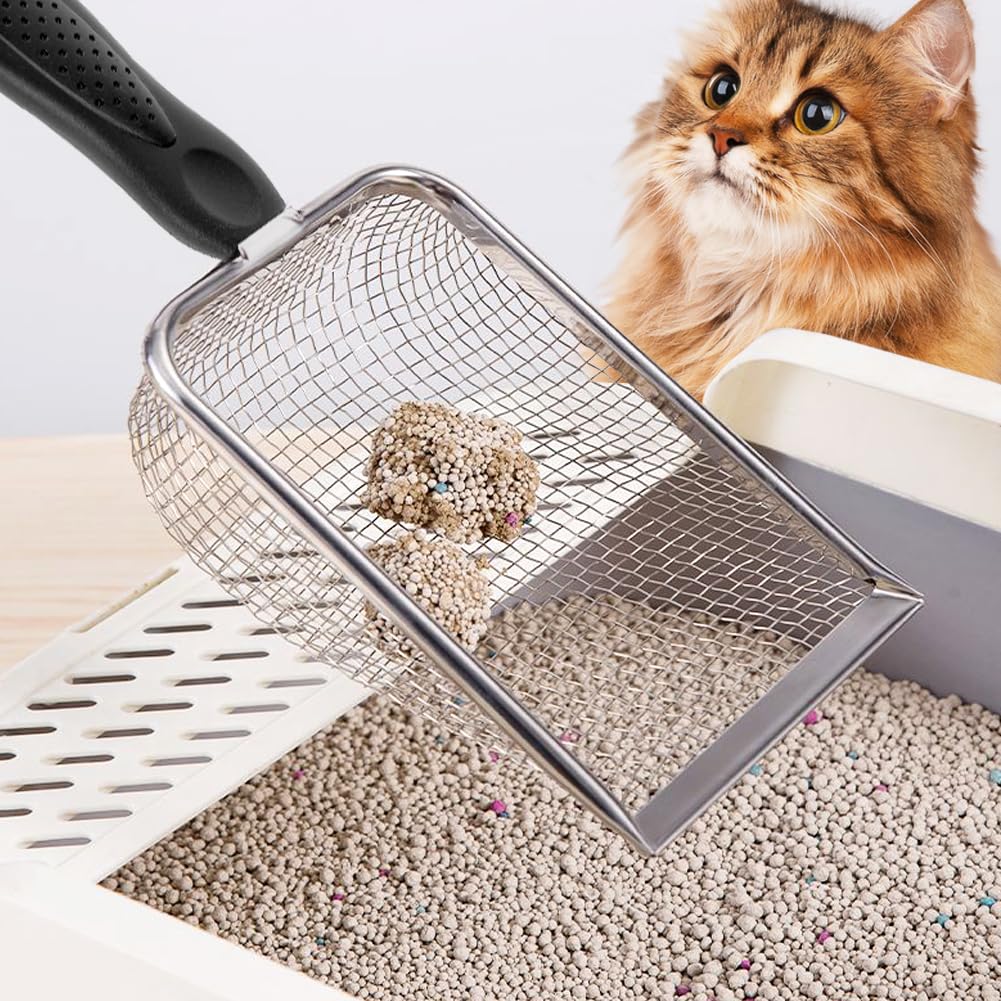 Premium Stainless Steel Mesh Cat Litter & Reptile Sand Scoop