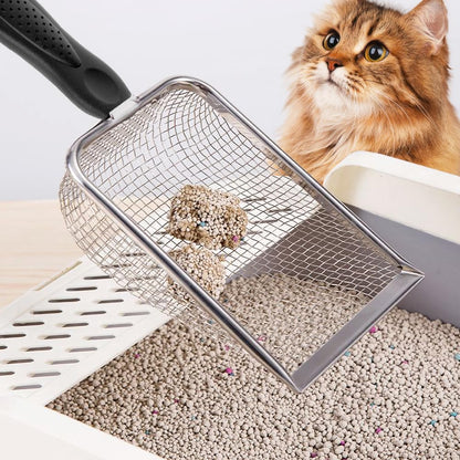 Premium Stainless Steel Mesh Cat Litter & Reptile Sand Scoop