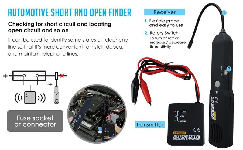 💥 EM415 Automotive Electrical Open & Short Finder Circuit Tester