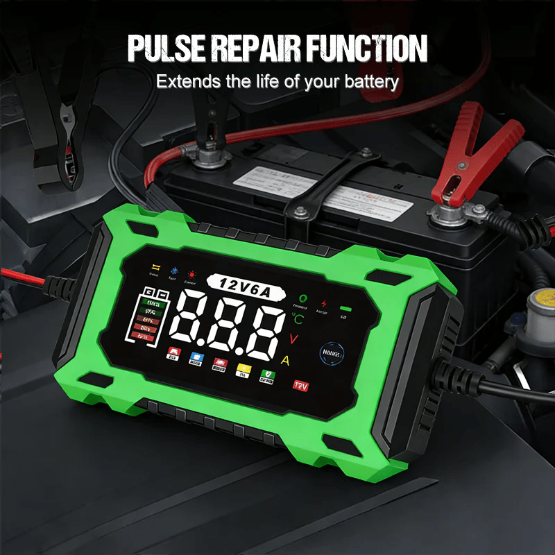 ⚡ 12V 6A Smart Car Battery Charger with Pulse Repair – Fast, Safe & Extend Battery Life 🚗🔋✨
