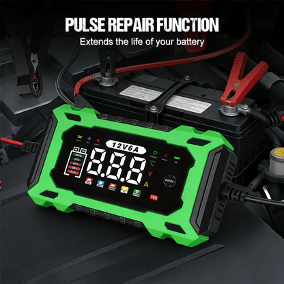 ⚡ 12V 6A Smart Car Battery Charger with Pulse Repair – Fast, Safe & Extend Battery Life 🚗🔋✨