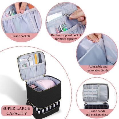 Double Layer Nail Polish Organizer Case