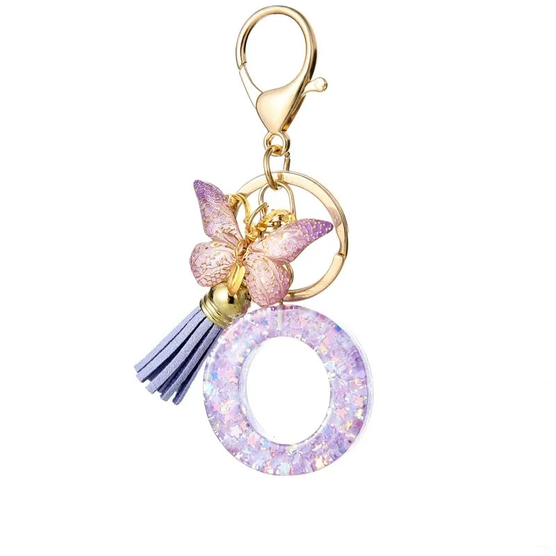 🔥Butterfly Letter Keychain Tassel Design Vibrant Durable Lightweight Gift(2 pcs)
