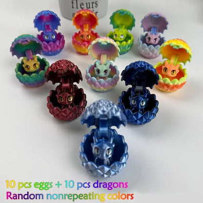 ✨🐉Your Favorite Sky Companions: 10-Piece Random Colors Mini Dragon Egg Set(Includes 10 Eggs & 10 Mini Dragons)