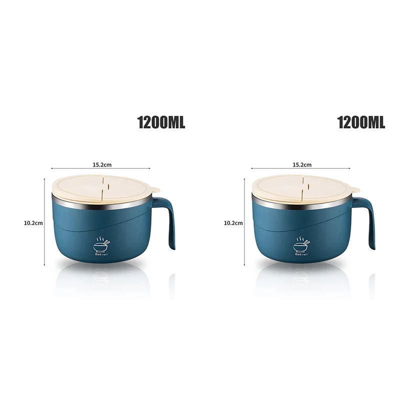 💕304 Stainless Steel Multi-Purpose Anti-Scald Large-Capacity Instant Noodle Bowl
