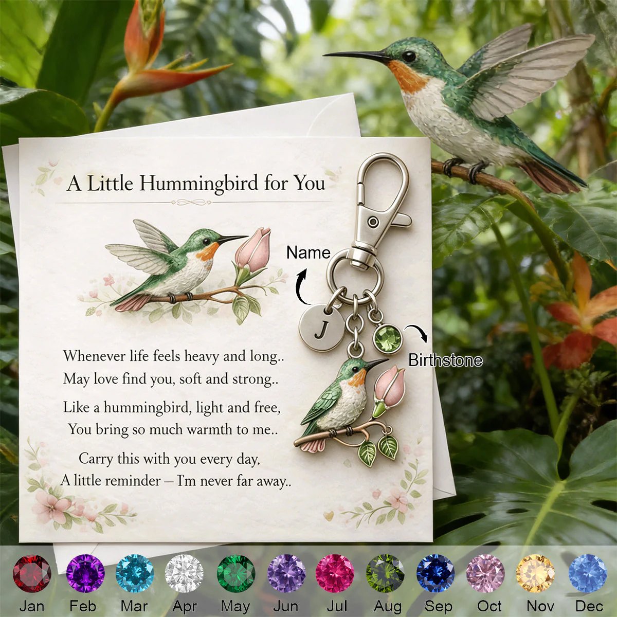 🐦A Little Hummingbird for You keychain🎁A Meaningful Mother's Day Gift Filled with Love & Comfort