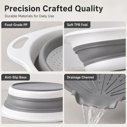 🥗 New Arrivals 49% OFF💥3-Piece Collapsible Colander Set with Draining Base – Space-Saving Kitchen Strainers for Fruits, Pasta & Vegetables