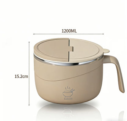 💕304 Stainless Steel Multi-Purpose Anti-Scald Large-Capacity Instant Noodle Bowl