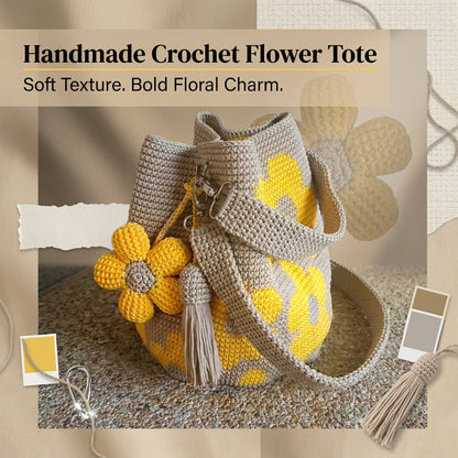 🧵🌸Handmade Crochet Flower Tote 🌼✨
