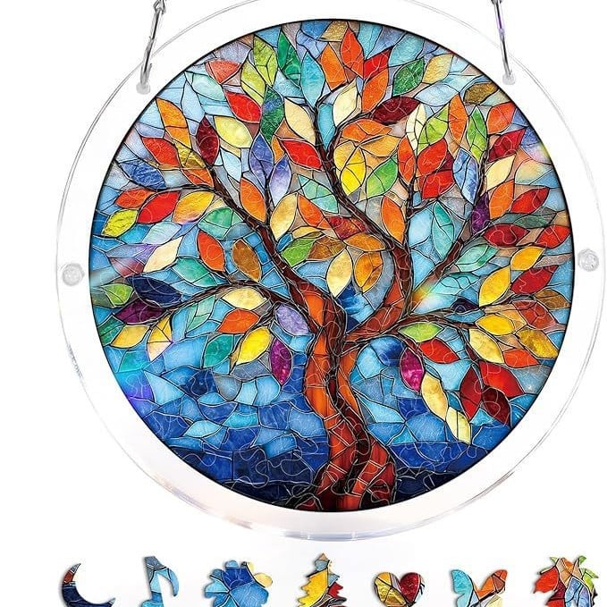 🔥LAST DAY 45% OFF ☀️🛍️Acrylic Jigsaw Puzzle Suncatcher 80 Pieces