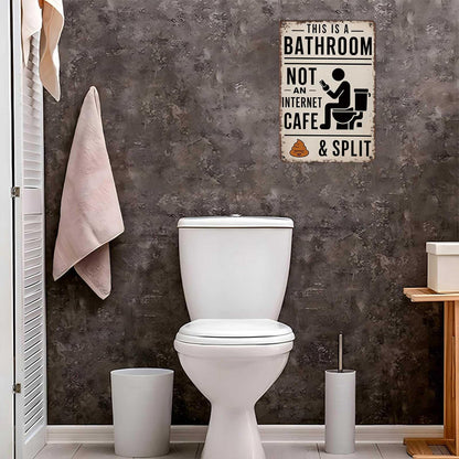 Funny Vintage Metal Bathroom Sign