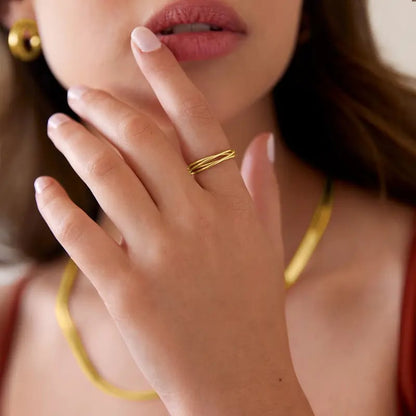 Interlocked Rolling Anxiety Fidget Ring | Spin Your Stress Away