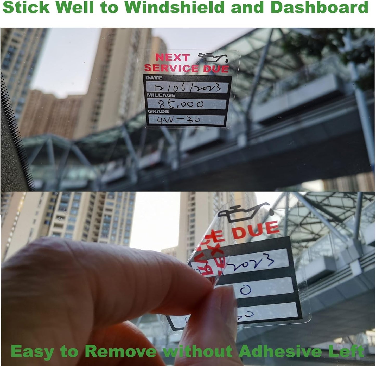 Oil Change Stickers Static Cling, 120pcs 2x2 Inches