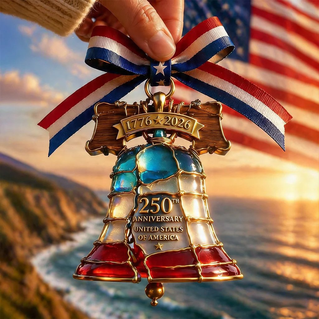 🔥Last Day 49% OFF- America 250th Anniversary Patriotic Stained Glass Ornament