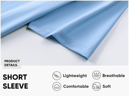 Mens Muscle Fit Dress Shirts Casual Button Down Shirt Short Sleeve Wrinkle-Free Shirts