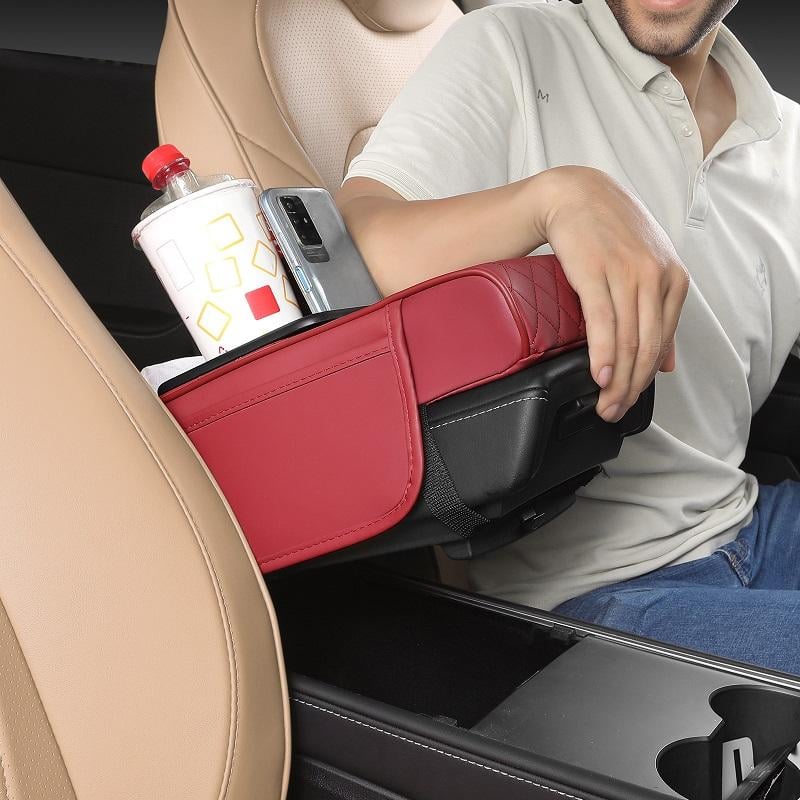 🎉Multifunctional PU Leather Car Armrest Box Mat