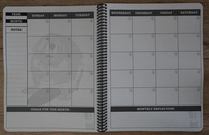 🔥🖤📚Themed Yearly Planner(✨Hardcover Book)