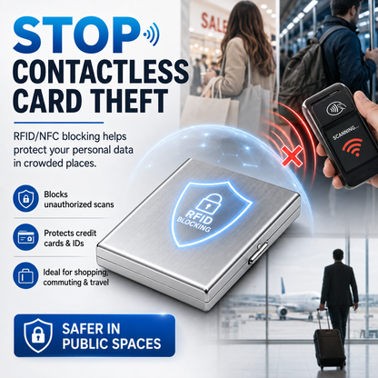 🔒RFID Blocking Metal Card Holder