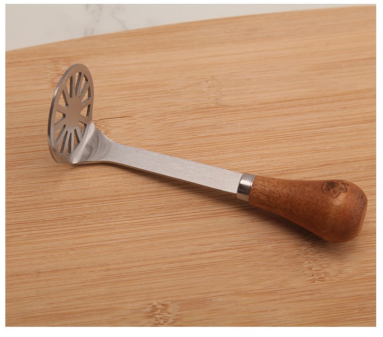 🍽️ Master the Art of Mashing✨ 2-Pack Stainless Steel Mini Mashers with Wooden Handles - For Smooth, Effortless Perfection!