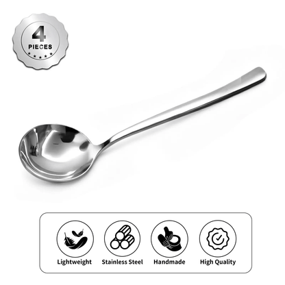 🍲 4/6 PCs Stainless Steel Soup Spoon Set