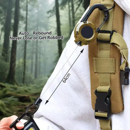 ⚡ Heavy‐Duty Retractable Keychain – Strong Retractable Key Holder with Steel Cable, Belt Clip, and 360° Swivel