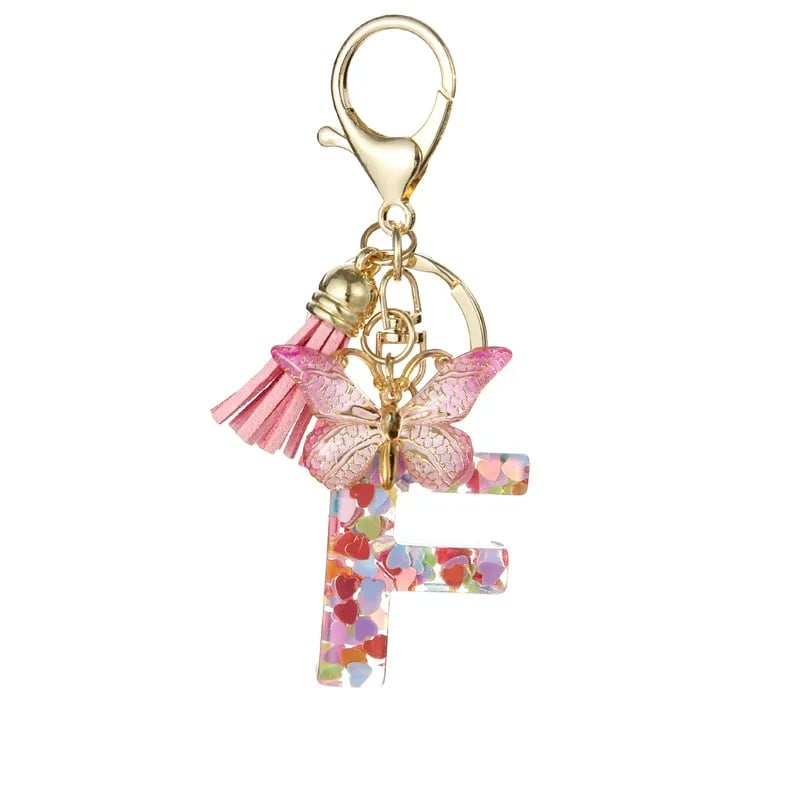 🔥Butterfly Letter Keychain Tassel Design Vibrant Durable Lightweight Gift(2 pcs)