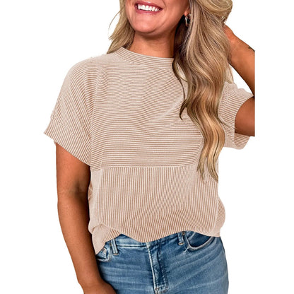 🌞 Women's Solid Short Sleeve Striped T-Shirt | 2026 Summer Collection 🌞
