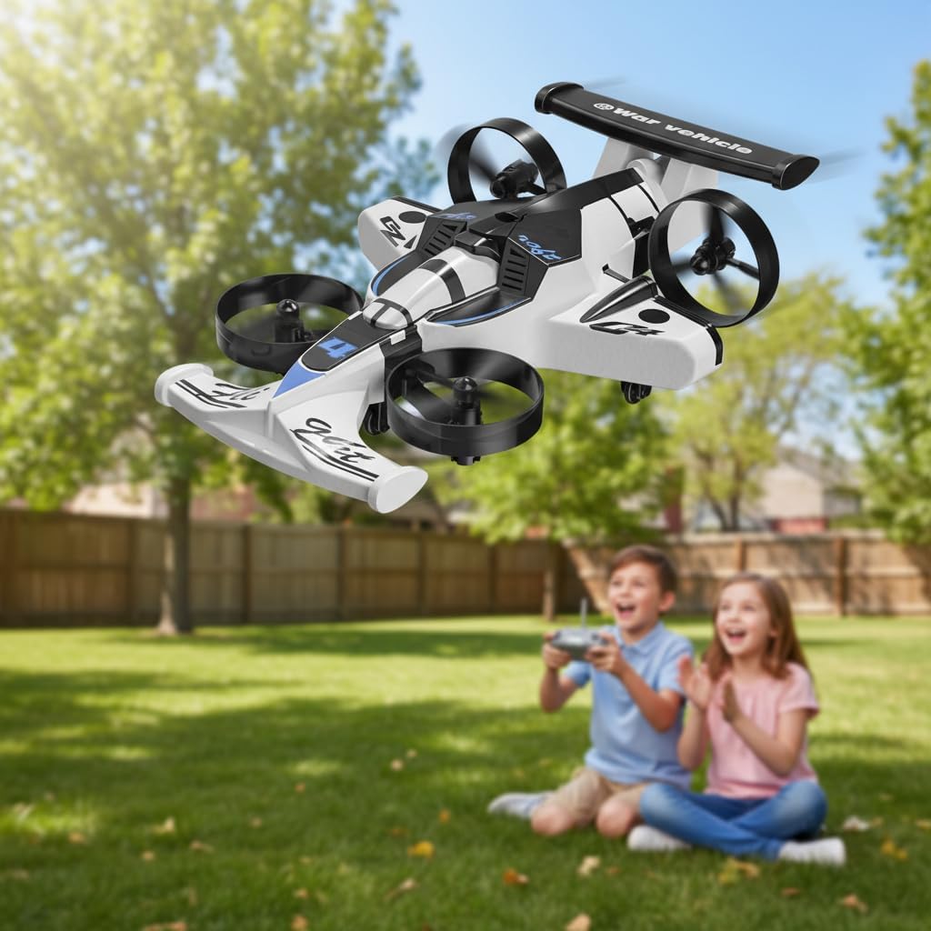 RC Car & Plane 2-in-1 – Remote Control Land & Air Vehicle with 360° Drift Tires, One-Touch Takeoff & 3 Speeds