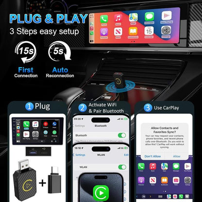 💥 Mini Wireless CarPlay/Android Auto Adapter