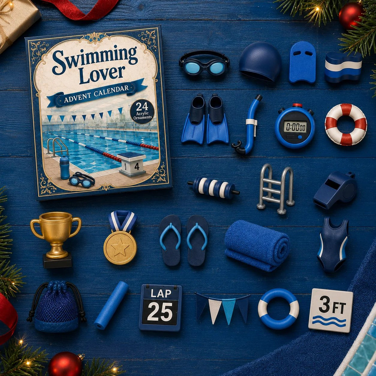 🏊‍♀️Swimming Lover 2D Advent Calendar 2026 – 24 Acrylic Charms