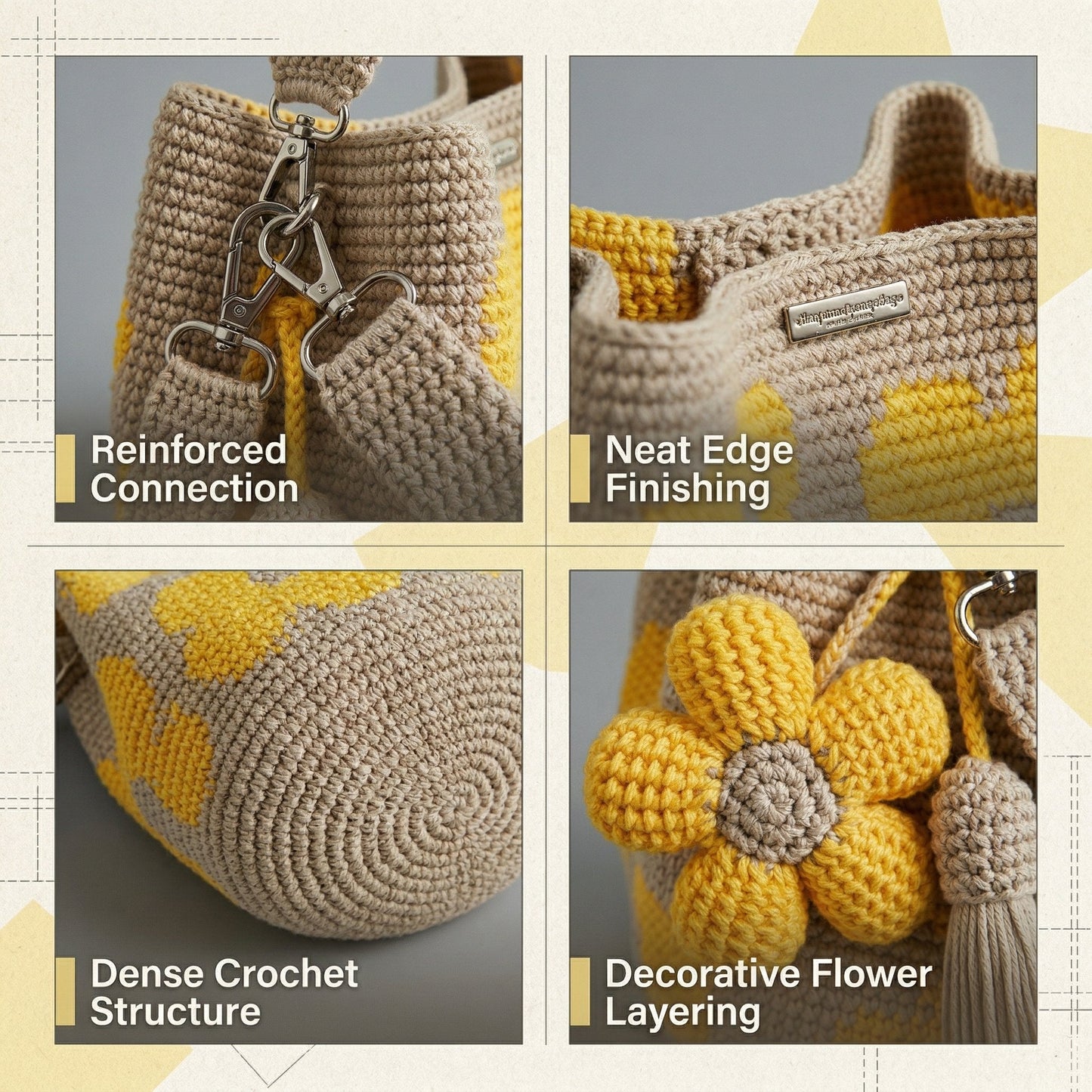 🧵🌸Handmade Crochet Flower Tote 🌼✨