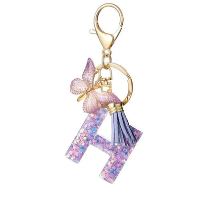 🔥Butterfly Letter Keychain Tassel Design Vibrant Durable Lightweight Gift(2 pcs)