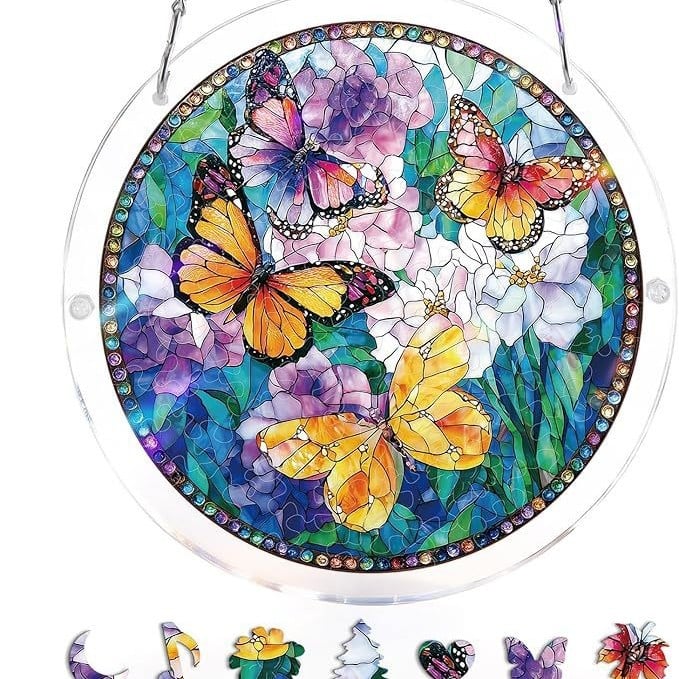 🔥LAST DAY 45% OFF ☀️🛍️Acrylic Jigsaw Puzzle Suncatcher 80 Pieces