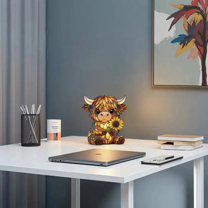 ✨ Creative Highland Cow LED Night Light, Cute Decorative Lamp for Kids' Room & Living Area, Table Bedside Lamp, USB Powered Lamp