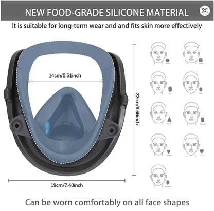 Full-face self-filtering respirator for protection against dust and toxic substances