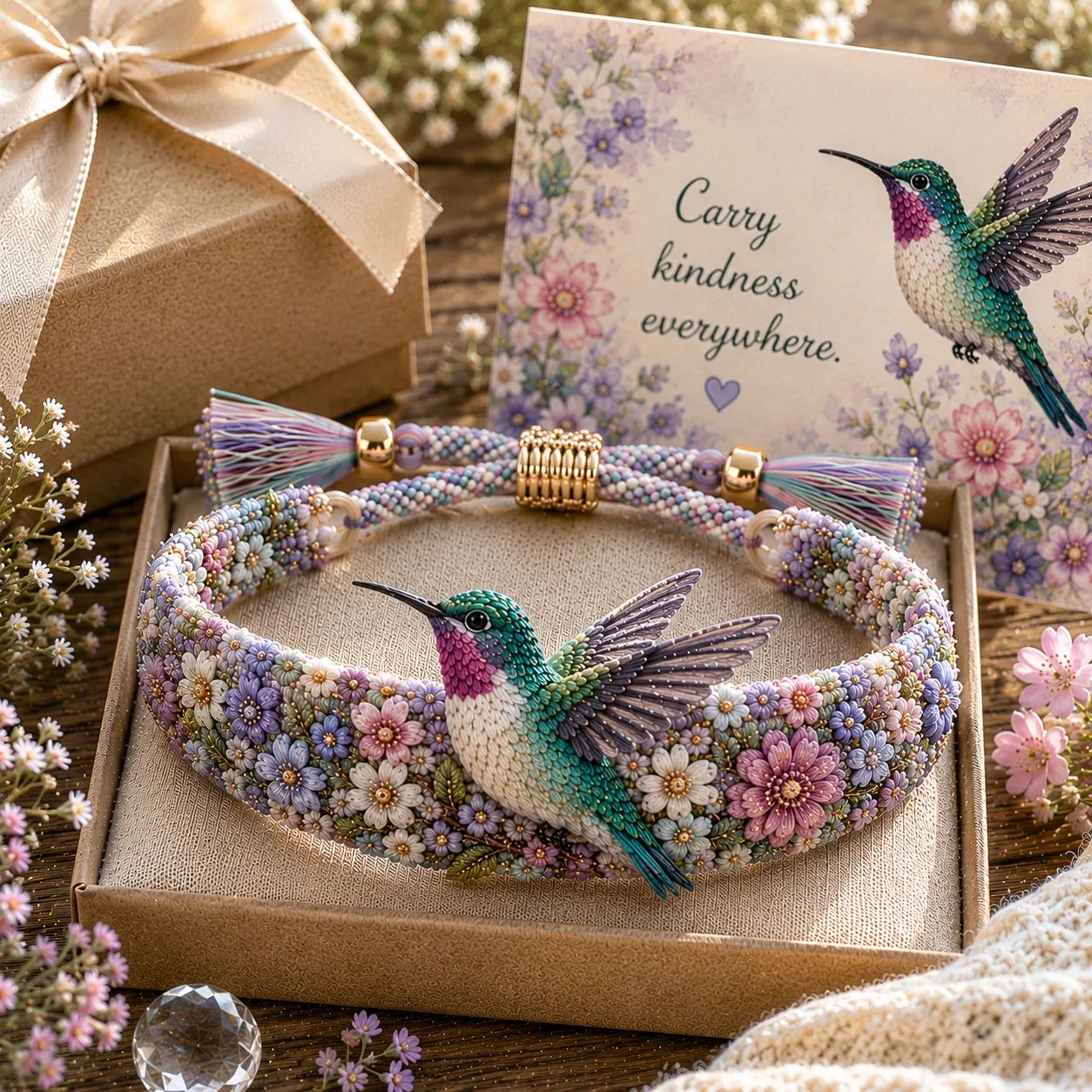 💙Handmade Bird/Bees Embroidered Bracelet Collection