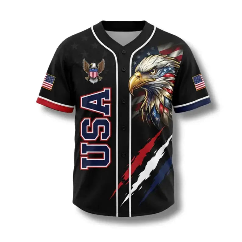 USA 250th Anniversary All-Over Print Patriotic Baseball Jersey