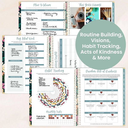 2026 Hard Cover Planner, 8.5" x 11", Blooming Wildly