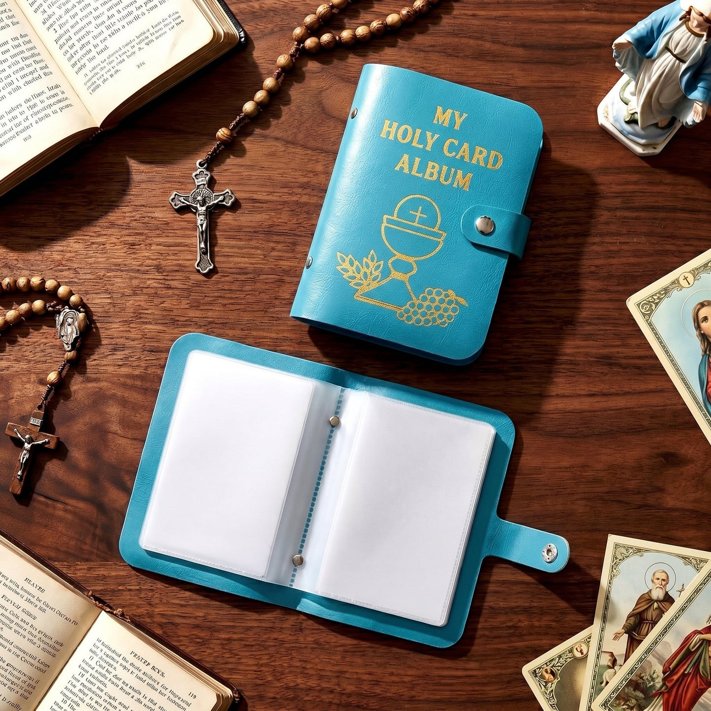 ✝️ NEW First Communion Eucharist Gift Holy Prayer Card Holder Book