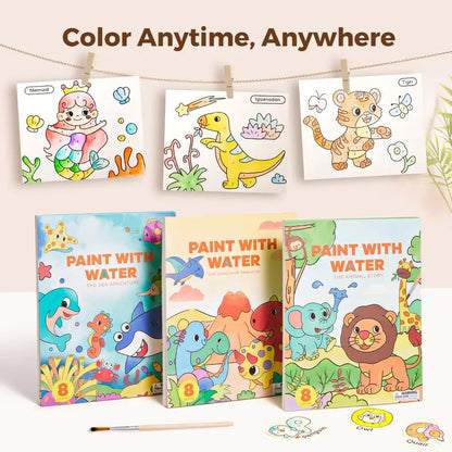 🎨Paint with Water Coloring Painting Sets🌱120 lb Recycled Paper - No Bleed Pages