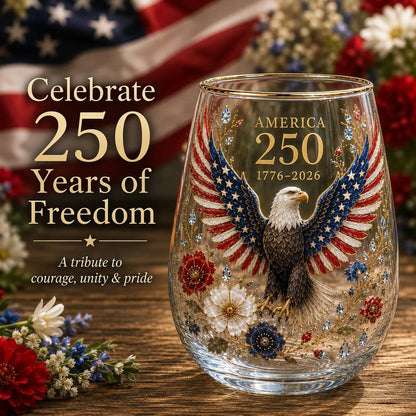 🔥HOT SALE 48% OFF - 🦅 America 250 Eagle Glass Tumbler 🇺🇸 🥂