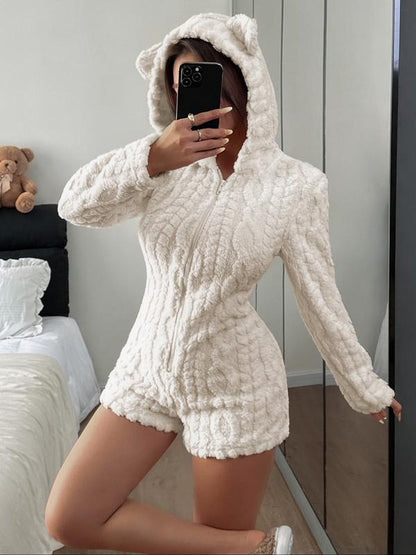 🧸Women's Cute Teddy Bear Embroidered Hooded Fleece Sweatshirt